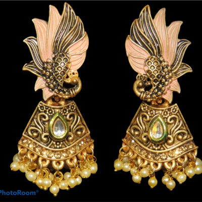 Antique Designer Oxidized Peacock Earrings