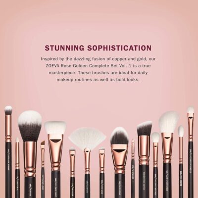 ZOEVA Rose Golden Makeup Brush Set 15 Pcs
